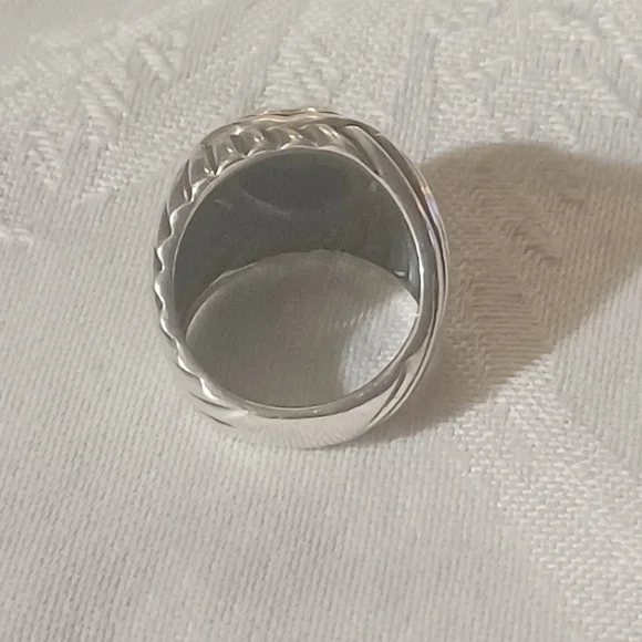 David Yurman Two Tone Cable Heart Ring, SS & 18k - Picture 9 of 12